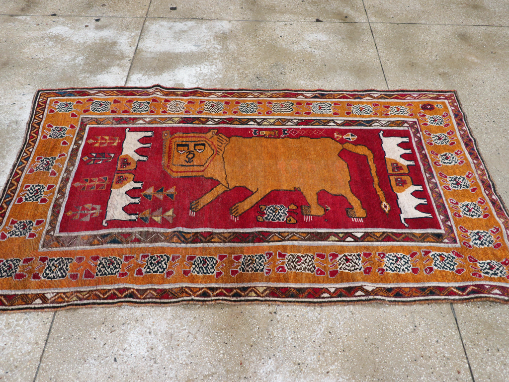 Vintage Persian Pictorial Gabbeh Rug, No.30752 - Gss