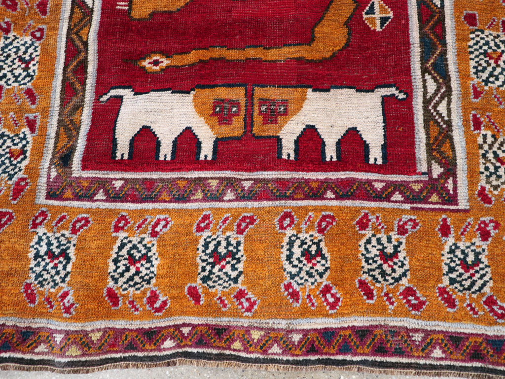 Vintage Persian Pictorial Gabbeh Rug, No.30752 - Gss