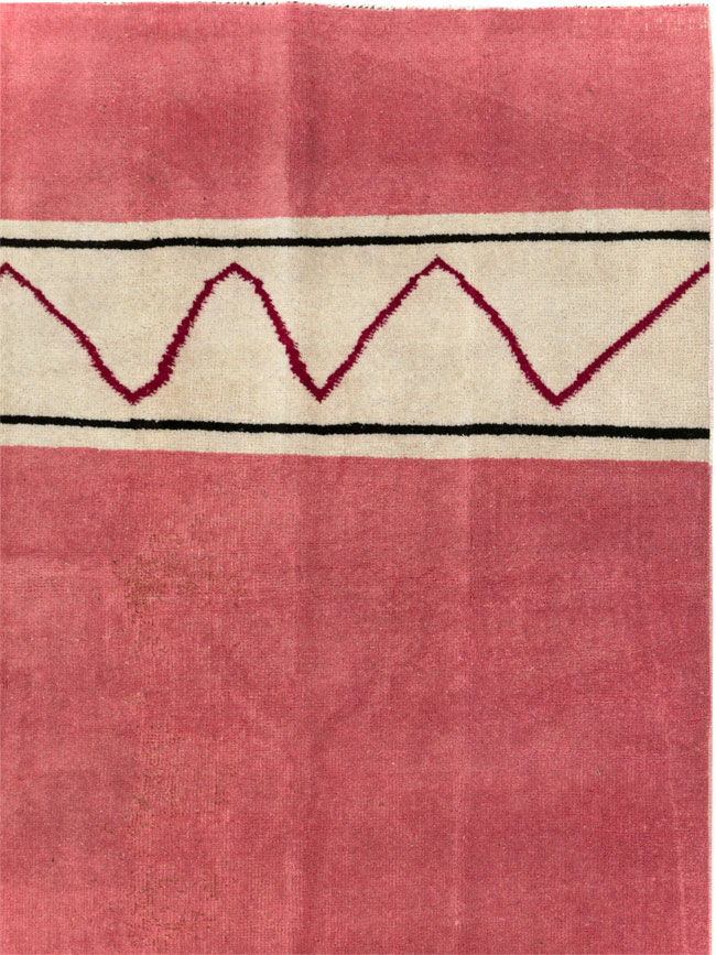 Vintage Turkish Anatolian Art Deco Style Small Room Size Carpet, No.30753 - Gss