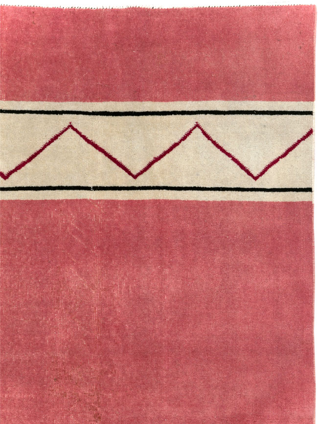 Vintage Turkish Anatolian Art Deco Style Small Room Size Carpet, No.30753 - Gss