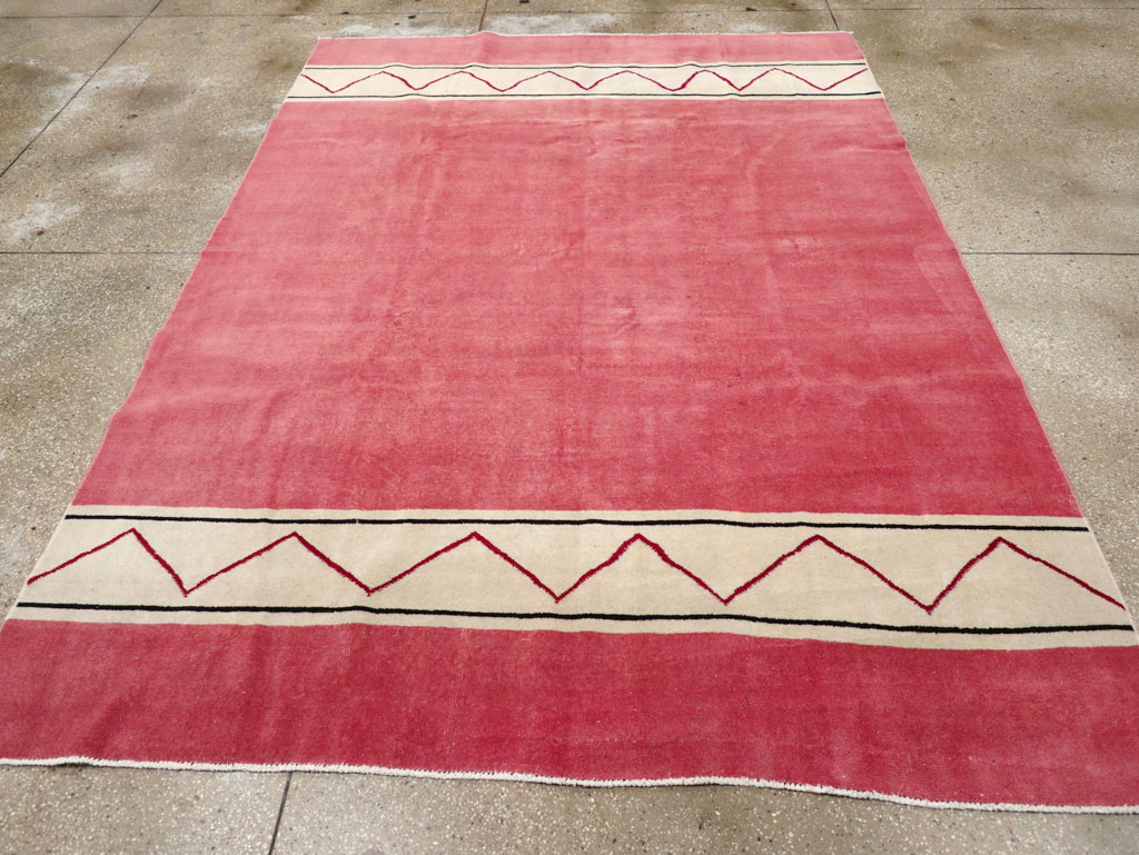 Vintage Turkish Anatolian Art Deco Style Small Room Size Carpet, No.30753 - Gss