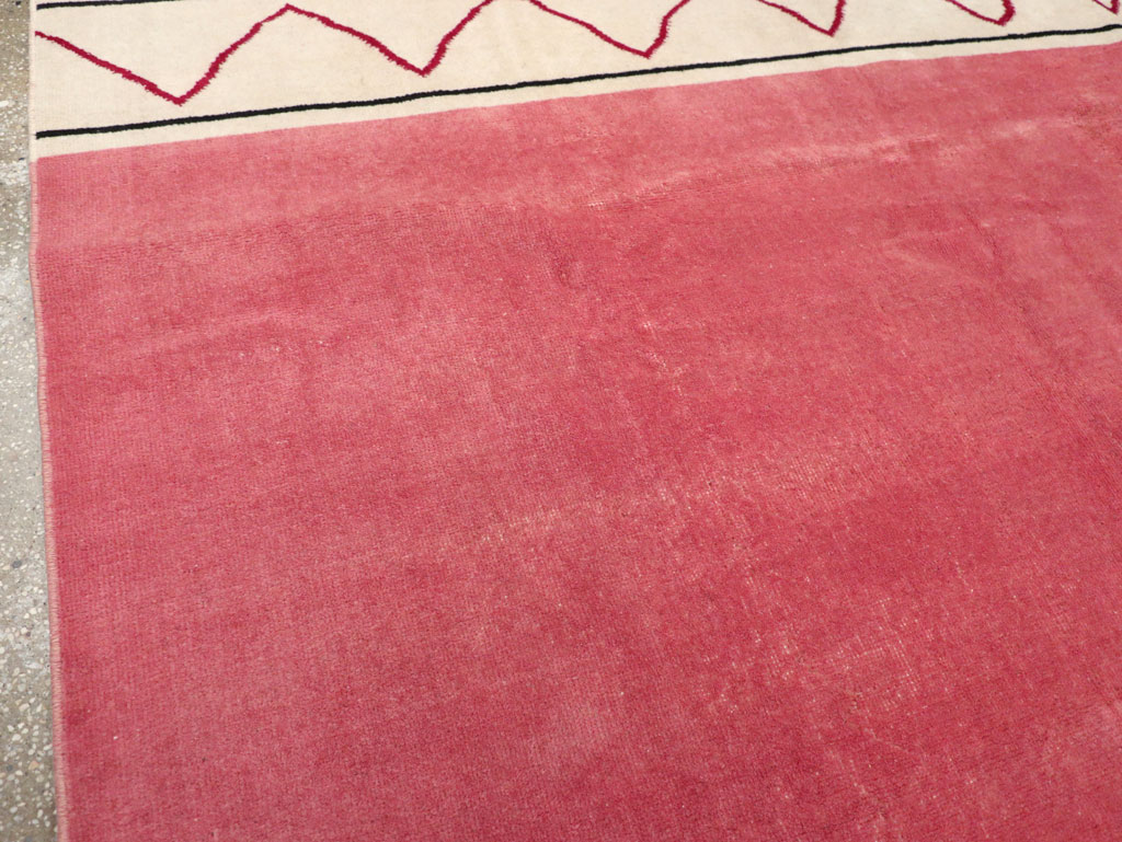 Vintage Turkish Anatolian Art Deco Style Small Room Size Carpet, No.30753 - Gss