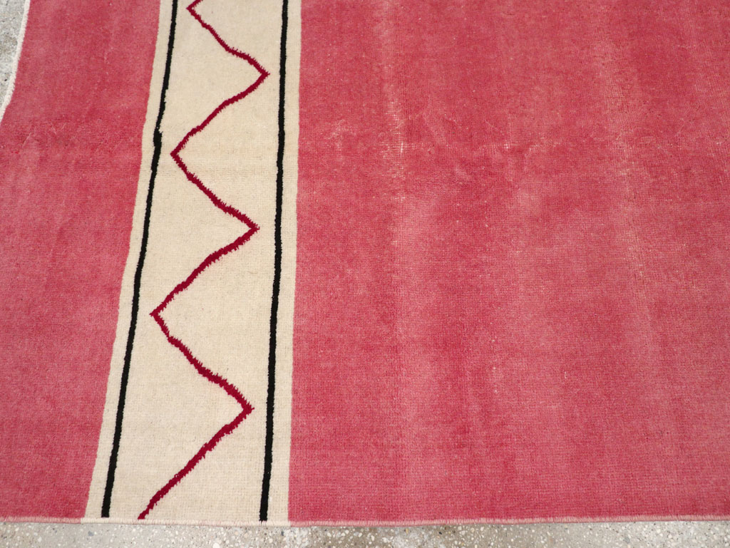 Vintage Turkish Anatolian Art Deco Style Small Room Size Carpet, No.30753 - Gss