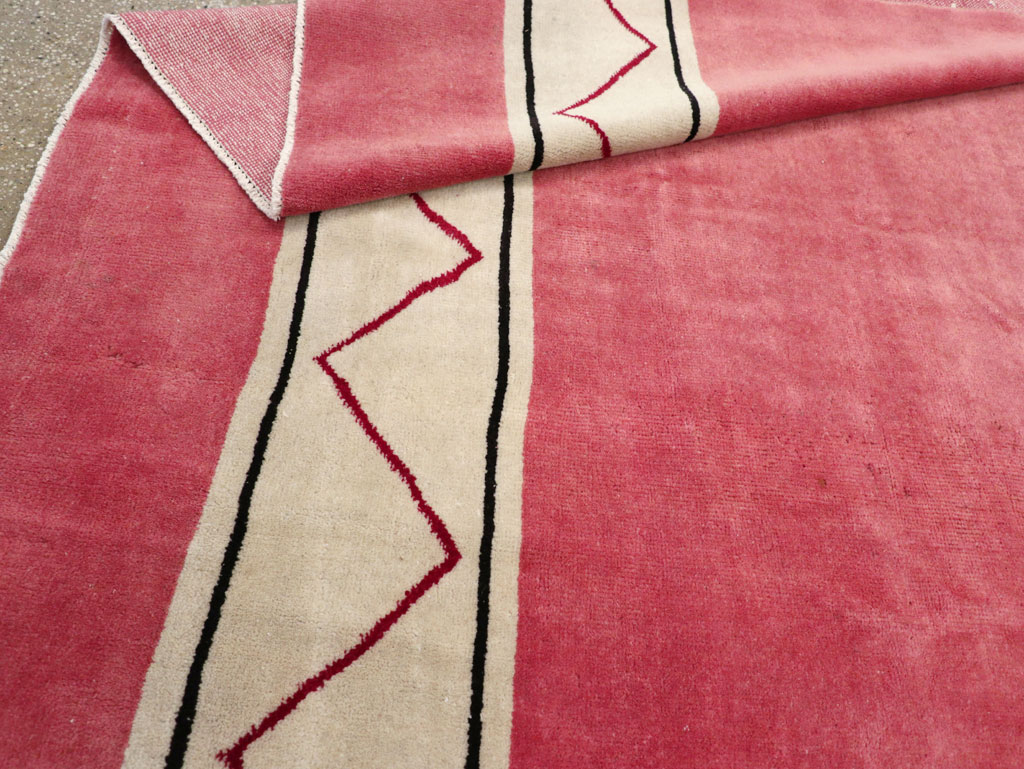 Vintage Turkish Anatolian Art Deco Style Small Room Size Carpet, No.30753 - Gss