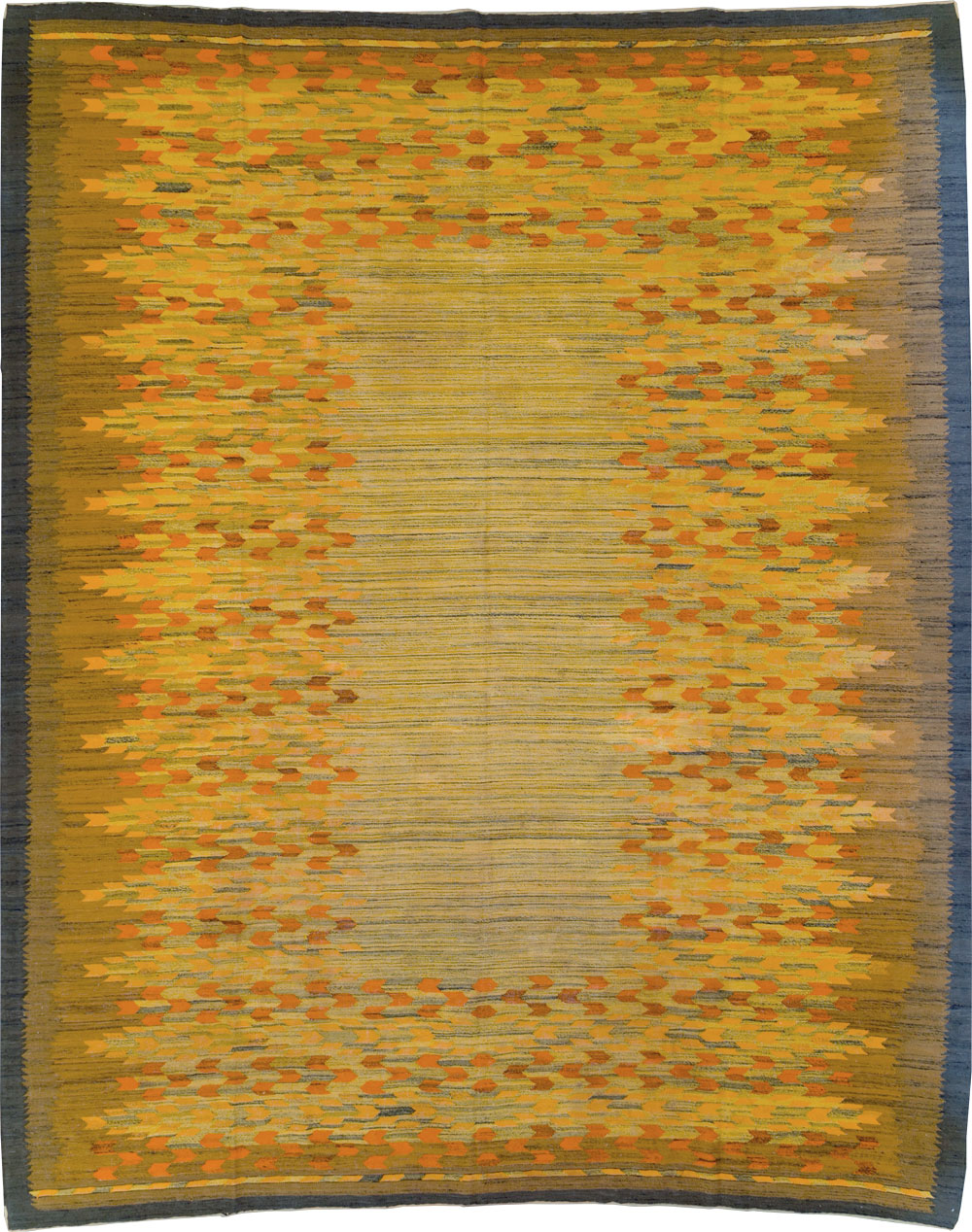 Vintage Swedish Scandinavian Flatweave Kilim Room Size Carpet, No.30754 - Gss