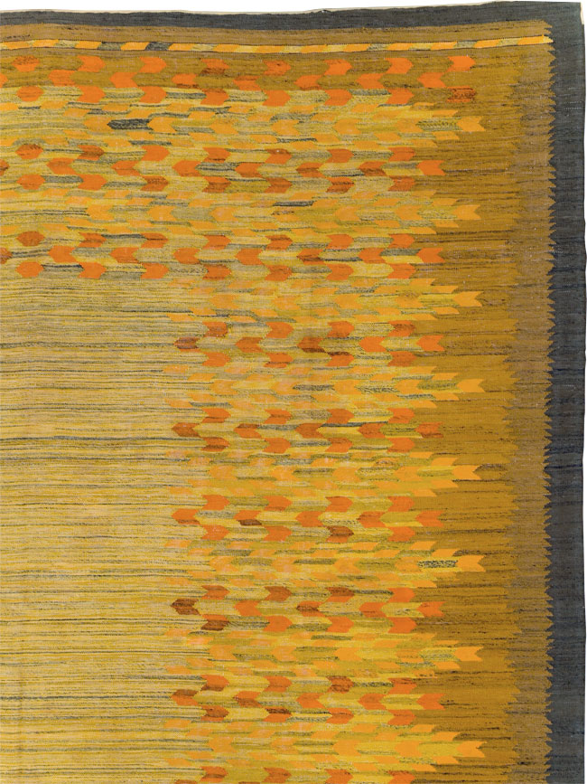 Vintage Swedish Scandinavian Flatweave Kilim Room Size Carpet, No.30754 - Gss