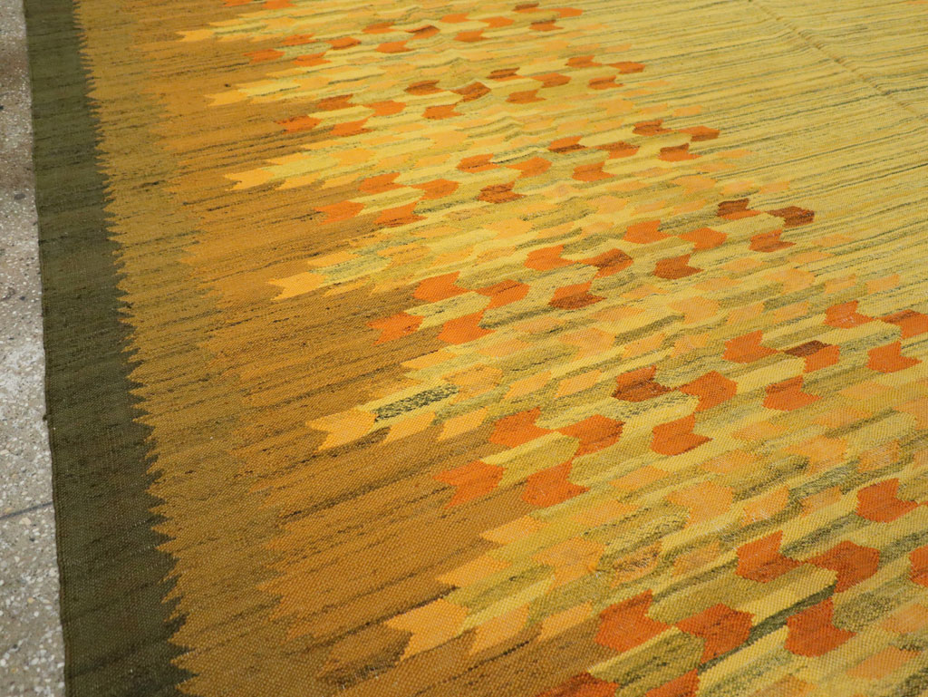 Vintage Swedish Scandinavian Flatweave Kilim Room Size Carpet, No.30754 - Gss