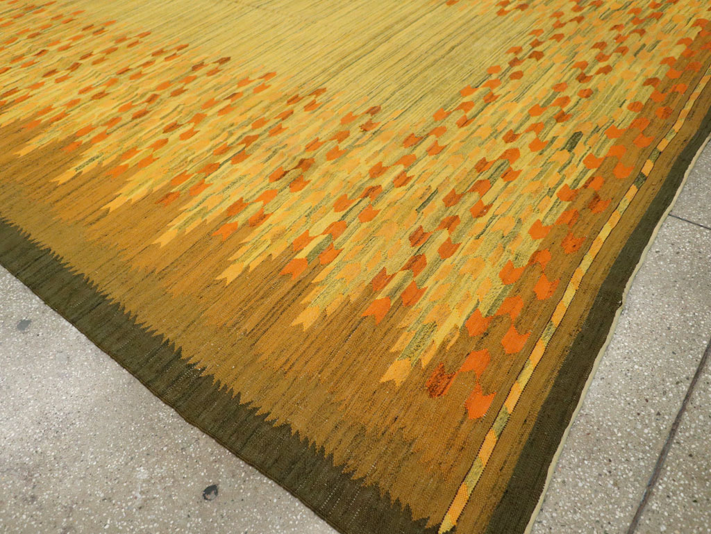 Vintage Swedish Scandinavian Flatweave Kilim Room Size Carpet, No.30754 - Gss