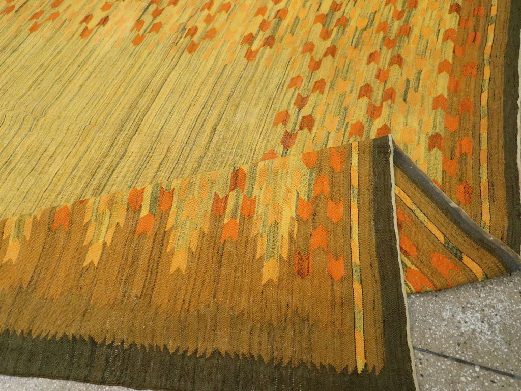 Vintage Swedish Scandinavian Flatweave Kilim Room Size Carpet, No.30754 - Gss