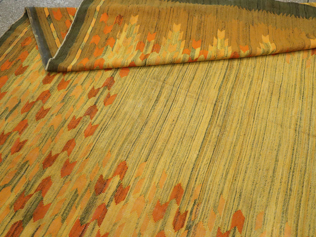 Vintage Swedish Scandinavian Flatweave Kilim Room Size Carpet, No.30754 - Gss