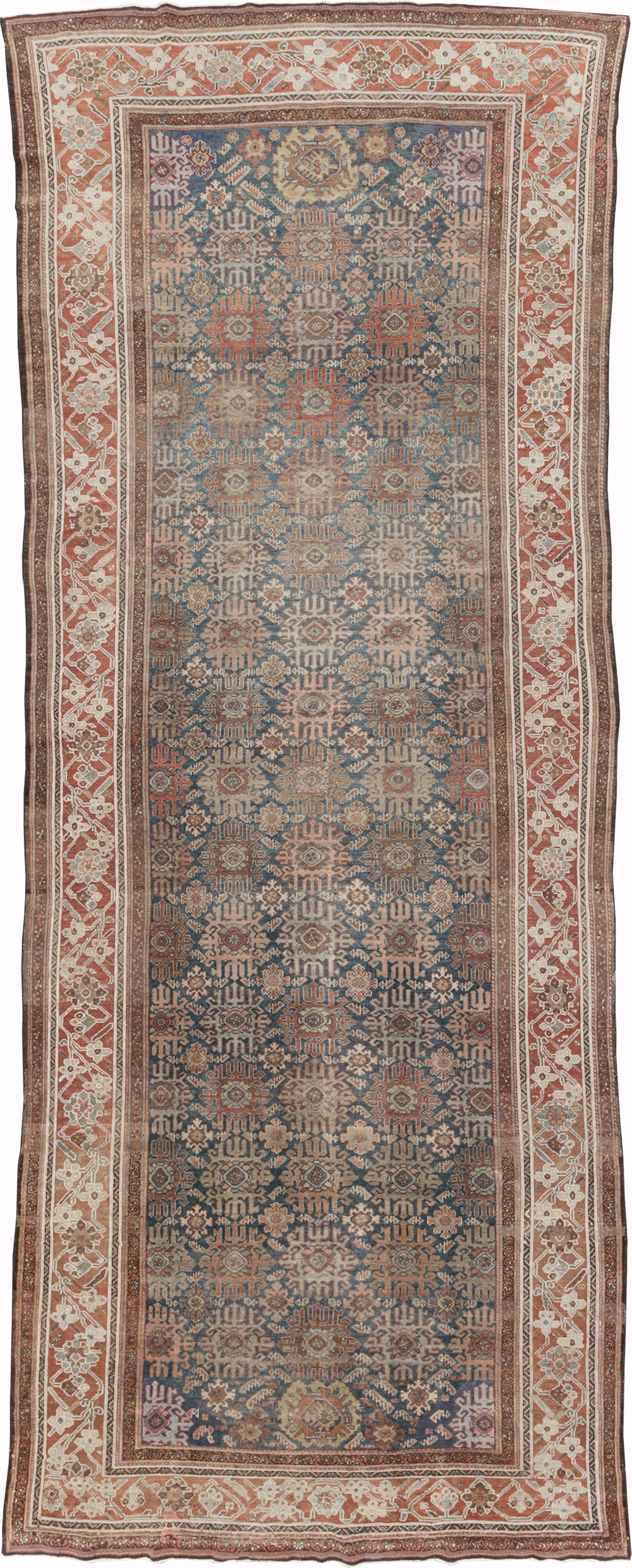 Antique Persian Malayer Wide Gallery Runner, No.30764 - Gss