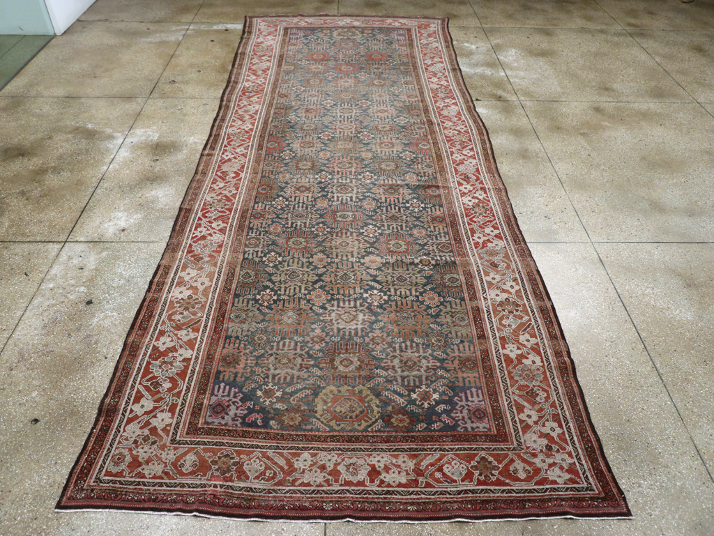 Antique Persian Malayer Wide Gallery Runner, No.30764 - Gss