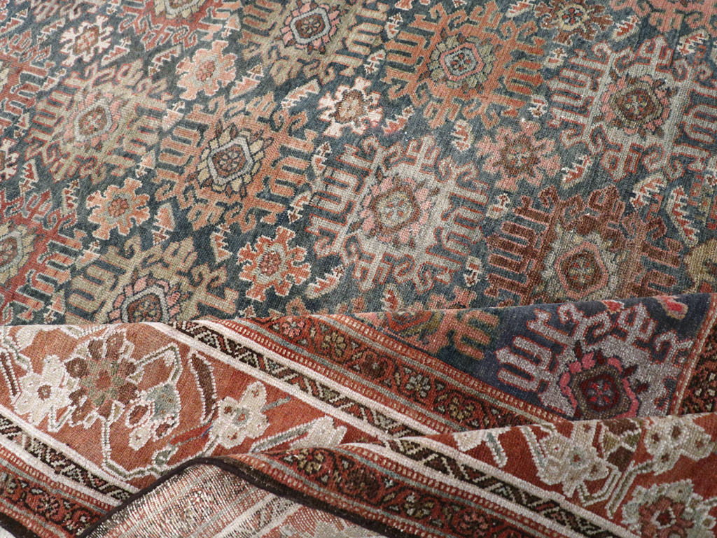 Antique Persian Malayer Wide Gallery Runner, No.30764 - Gss
