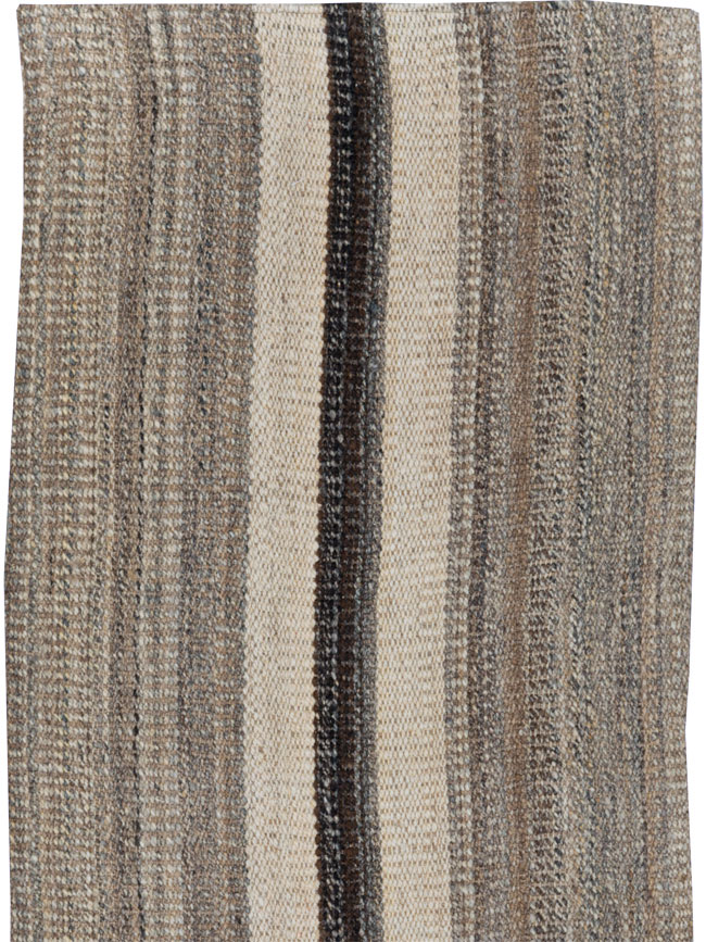 Modern Turkish Flatweave Kilim Runner, No.30769 - Gss