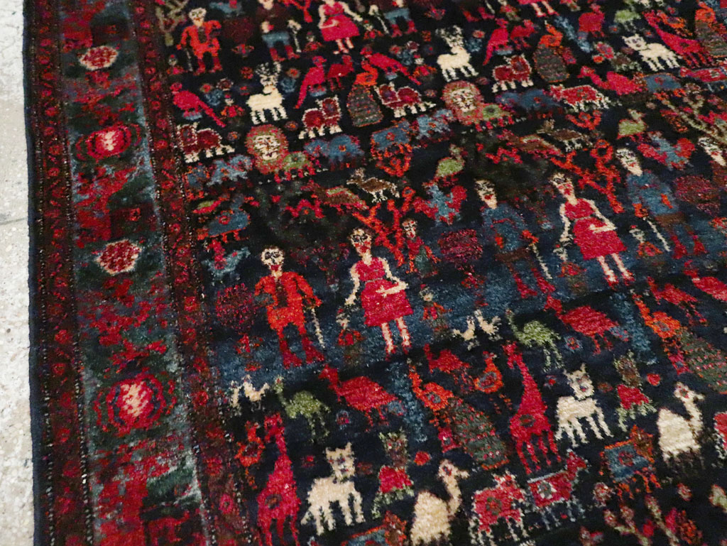 Antique Senneh Malayer Pictorial Rug, No.30770 - Gss