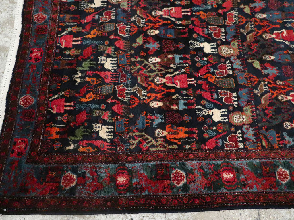 Antique Senneh Malayer Pictorial Rug, No.30770 - Gss