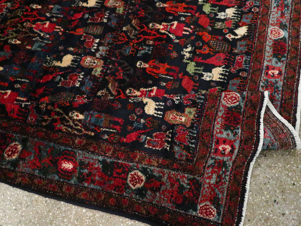 Antique Senneh Malayer Pictorial Rug, No.30770 - Gss