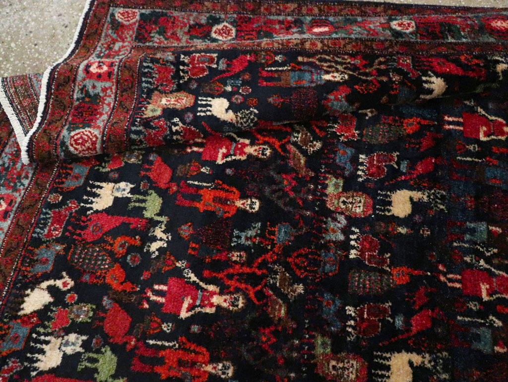 Antique Senneh Malayer Pictorial Rug, No.30770 - Gss
