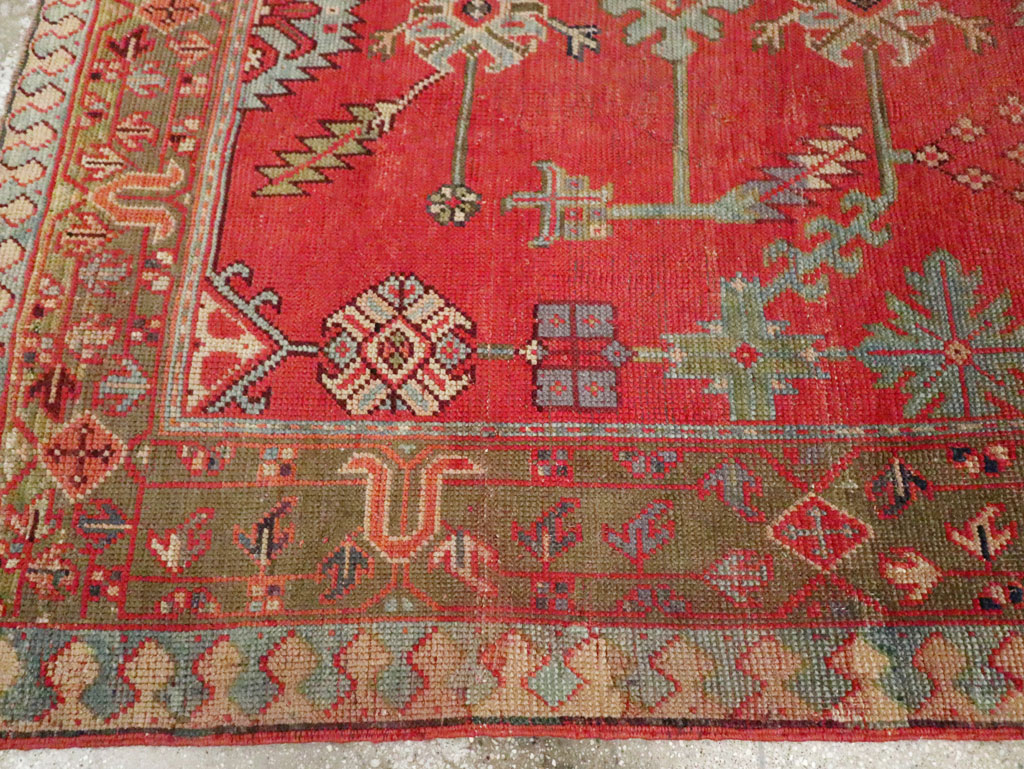 Antique Turkish Oushak Square Accent Carpet, No.30780 - Gss