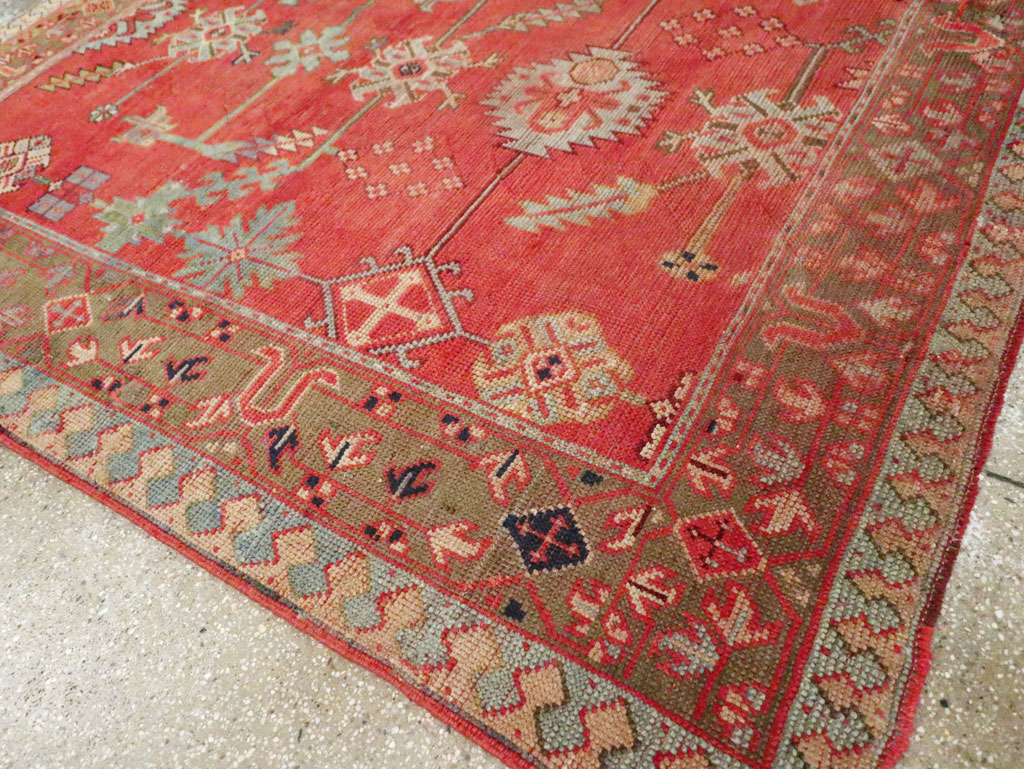 Antique Turkish Oushak Square Accent Carpet, No.30780 - Gss
