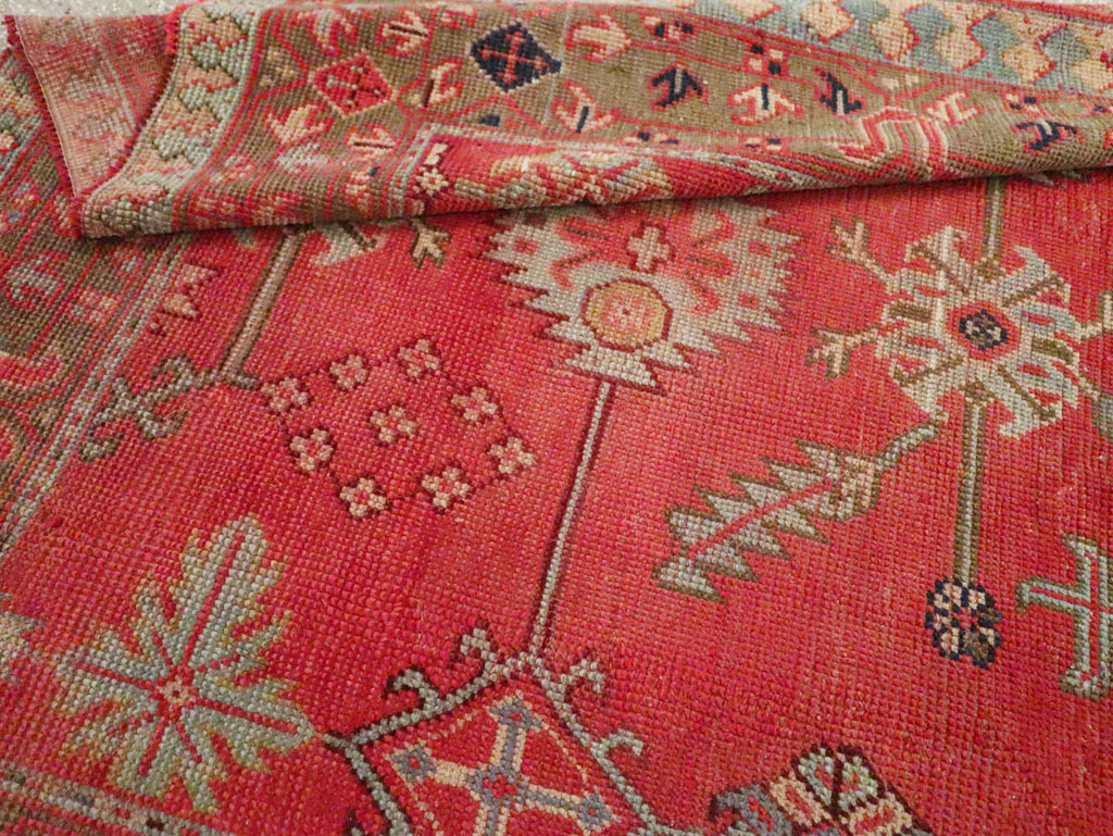 Antique Turkish Oushak Square Accent Carpet, No.30780 - Gss