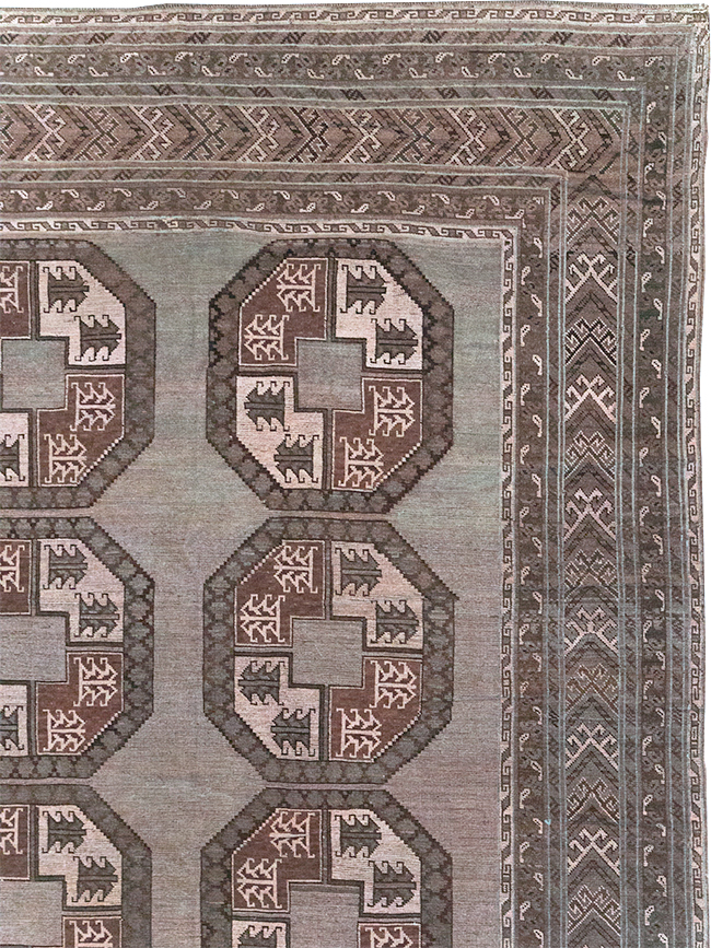 Vintage Central Asian Turkoman Oversize Carpet, No.30781 - Gss