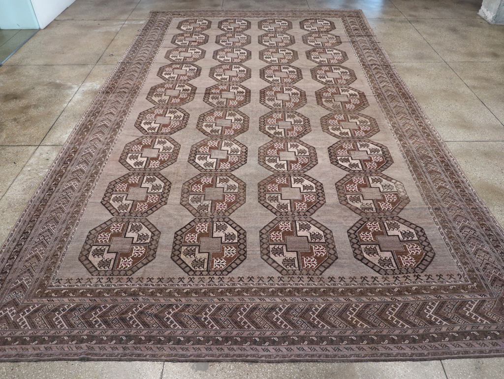 Vintage Central Asian Turkoman Oversize Carpet, No.30781 - Gss