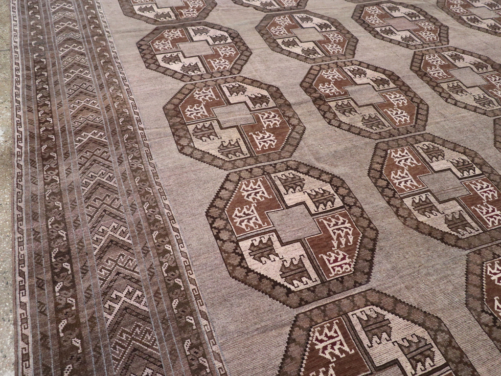 Vintage Central Asian Turkoman Oversize Carpet, No.30781 - Gss