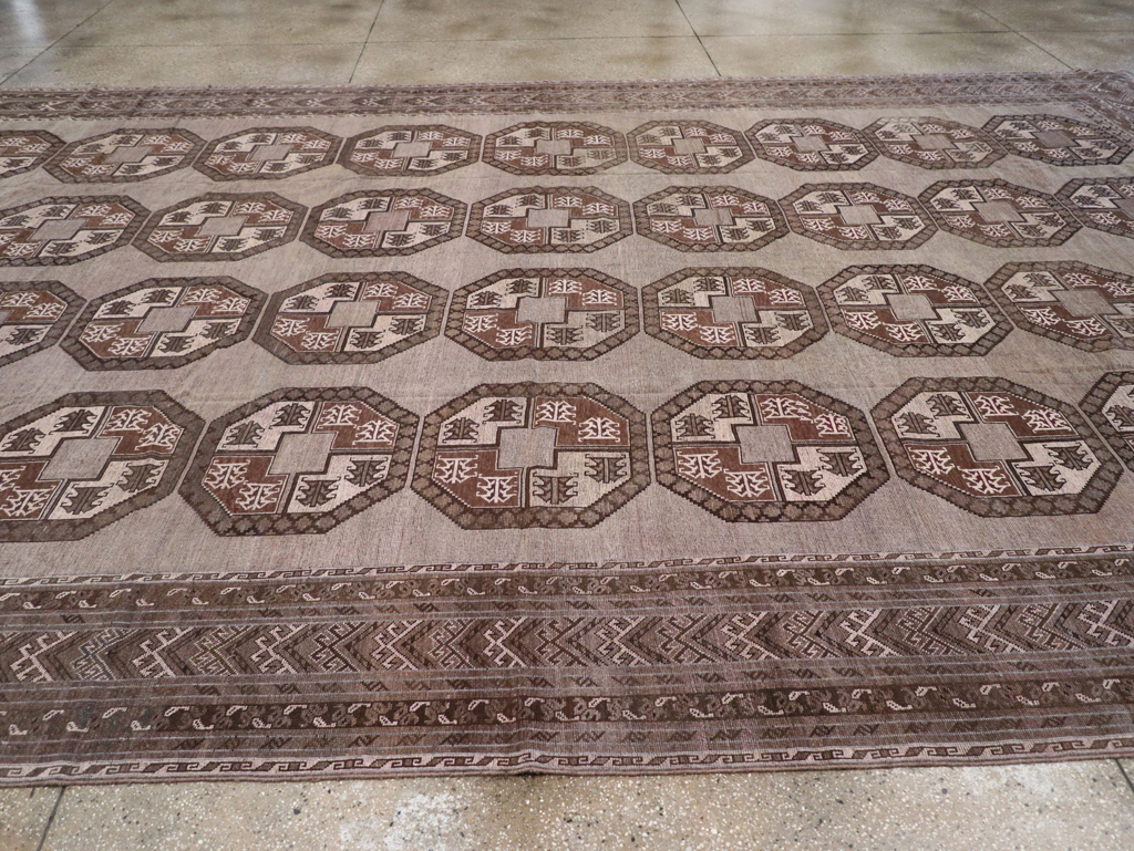 Vintage Central Asian Turkoman Oversize Carpet, No.30781 - Gss