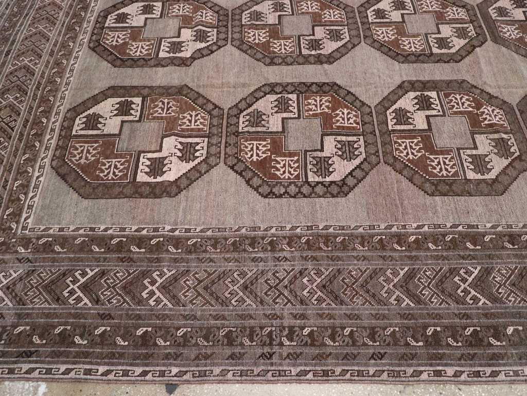 Vintage Central Asian Turkoman Oversize Carpet, No.30781 - Gss