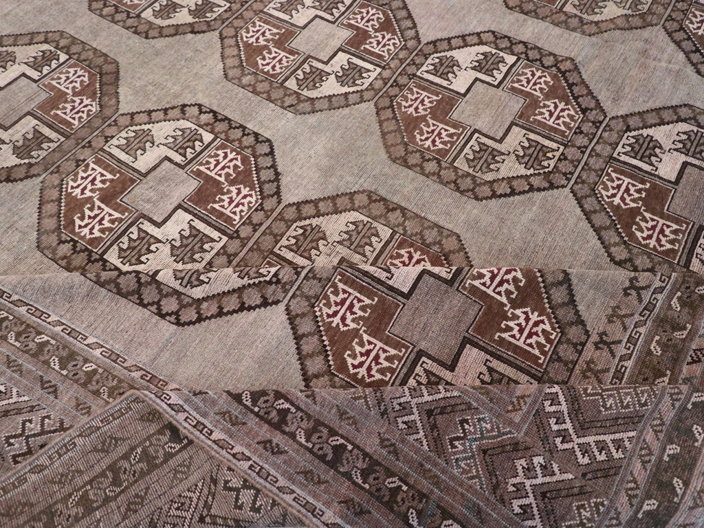 Vintage Central Asian Turkoman Oversize Carpet, No.30781 - Gss