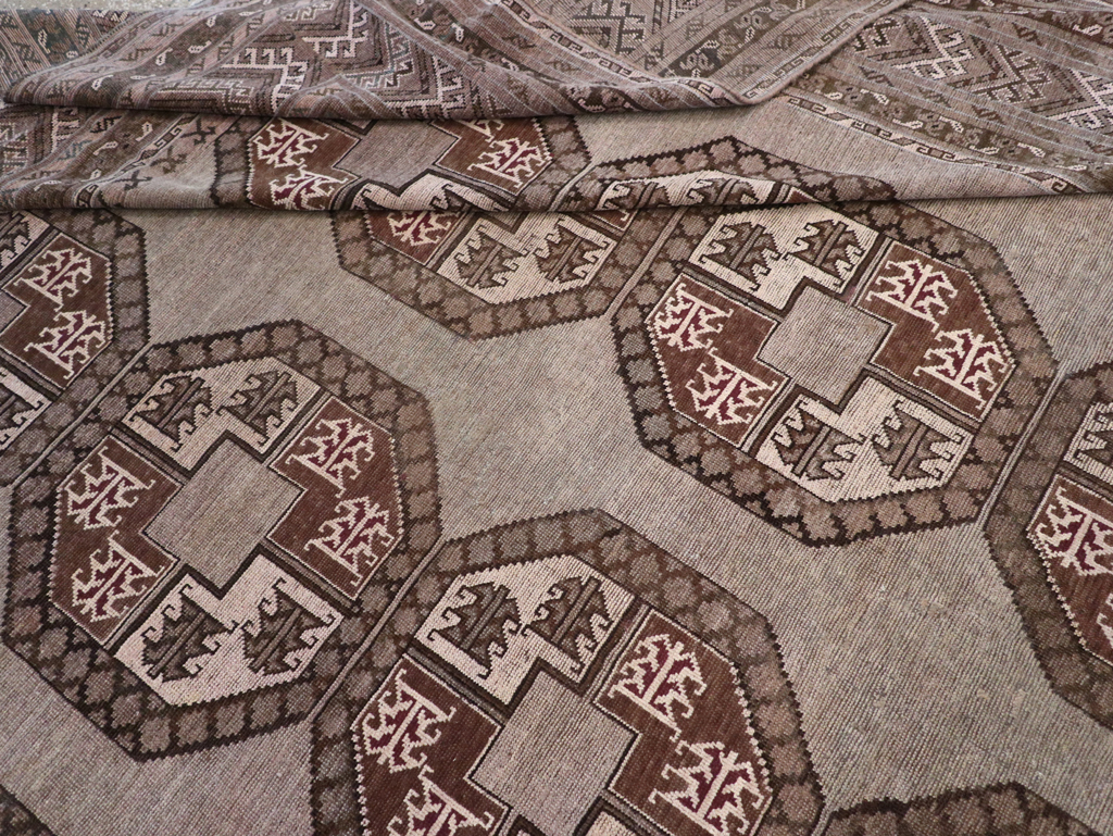 Vintage Central Asian Turkoman Oversize Carpet, No.30781 - Gss