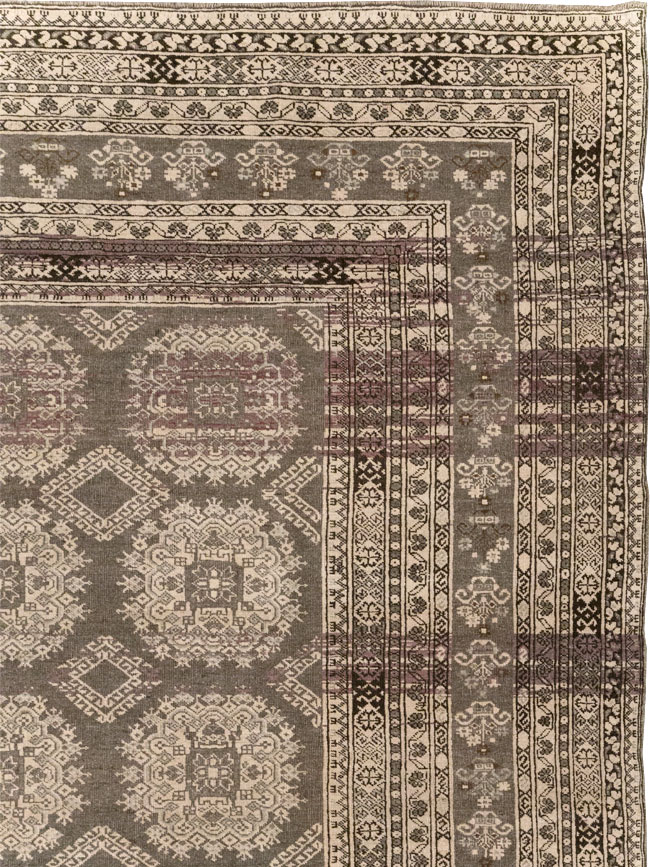 Vintage Central Asian Tribal Turkoman Room Size Carpet, No.30782 - Gss