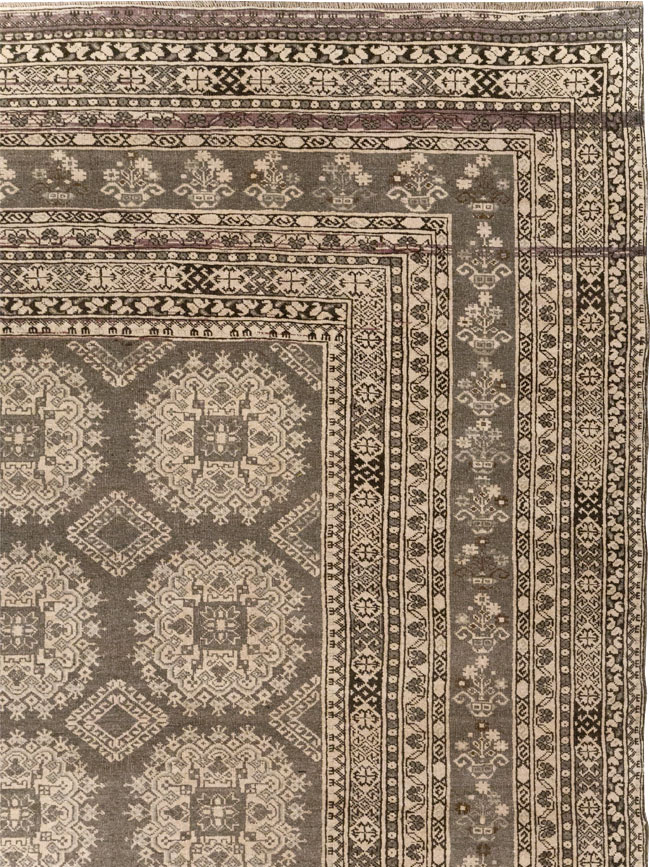 Vintage Central Asian Tribal Turkoman Room Size Carpet, No.30782 - Gss