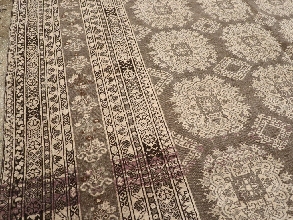 Vintage Central Asian Tribal Turkoman Room Size Carpet, No.30782 - Gss