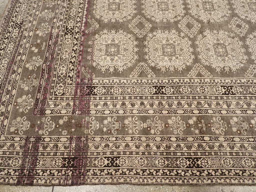 Vintage Central Asian Tribal Turkoman Room Size Carpet, No.30782 - Gss