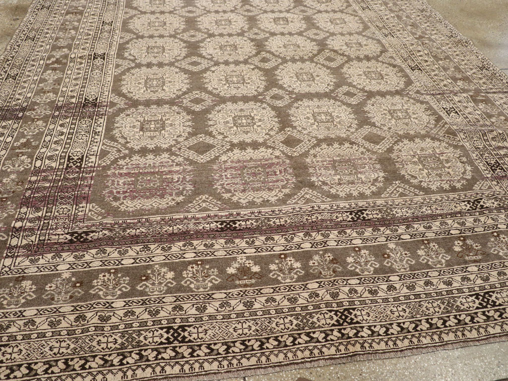 Vintage Central Asian Tribal Turkoman Room Size Carpet, No.30782 - Gss