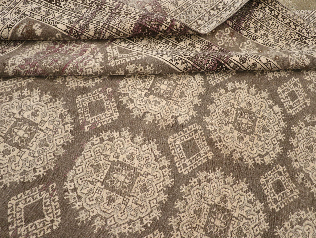 Vintage Central Asian Tribal Turkoman Room Size Carpet, No.30782 - Gss