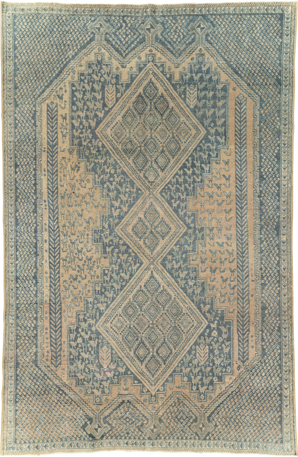 Vintage Persian Afshar Tribal Accent Carpet, No.30784 - Gss