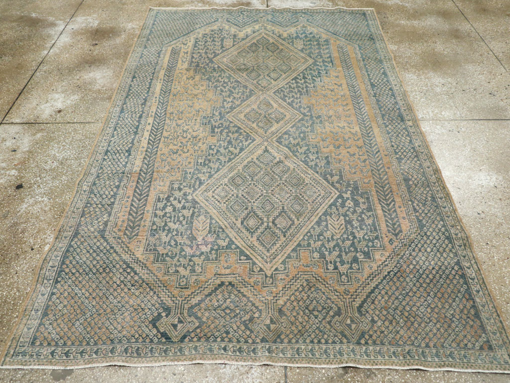 Vintage Persian Afshar Tribal Accent Carpet, No.30784 - Gss