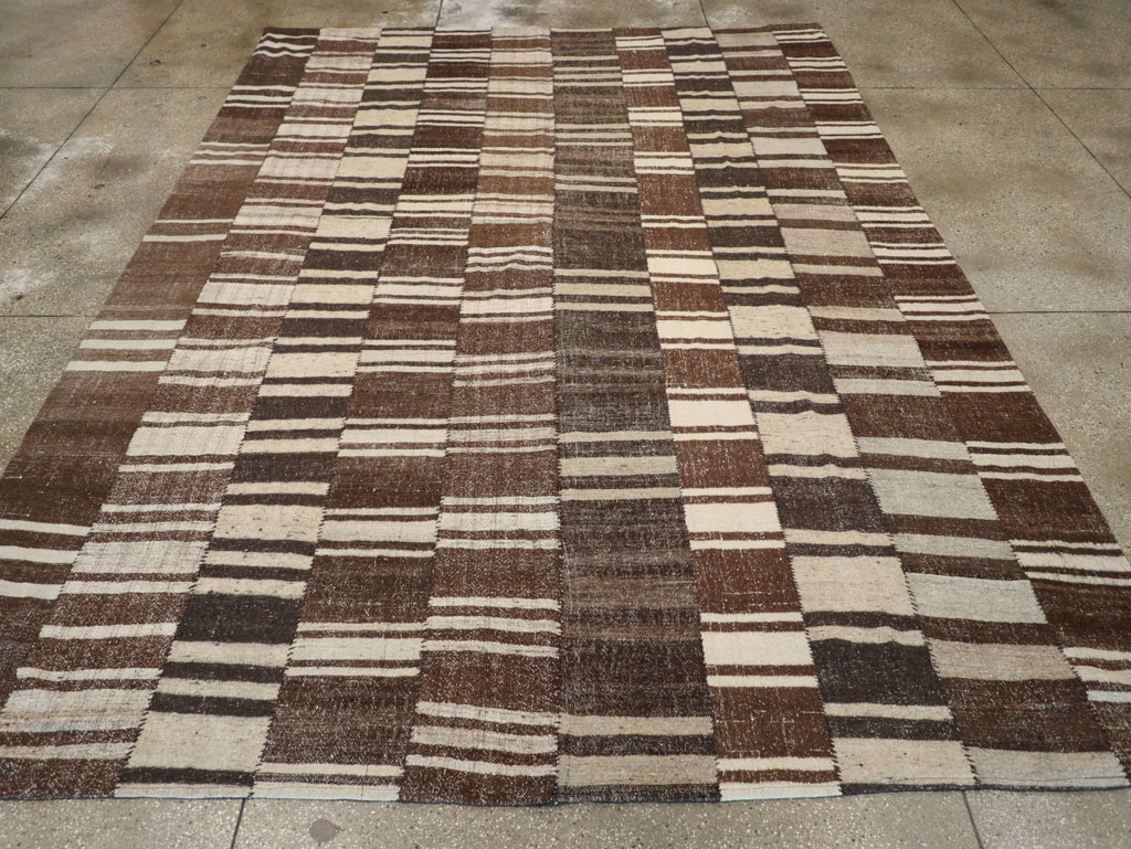 Modern Turkish Flatweave Room Size Carpet, No.30788 - Gss