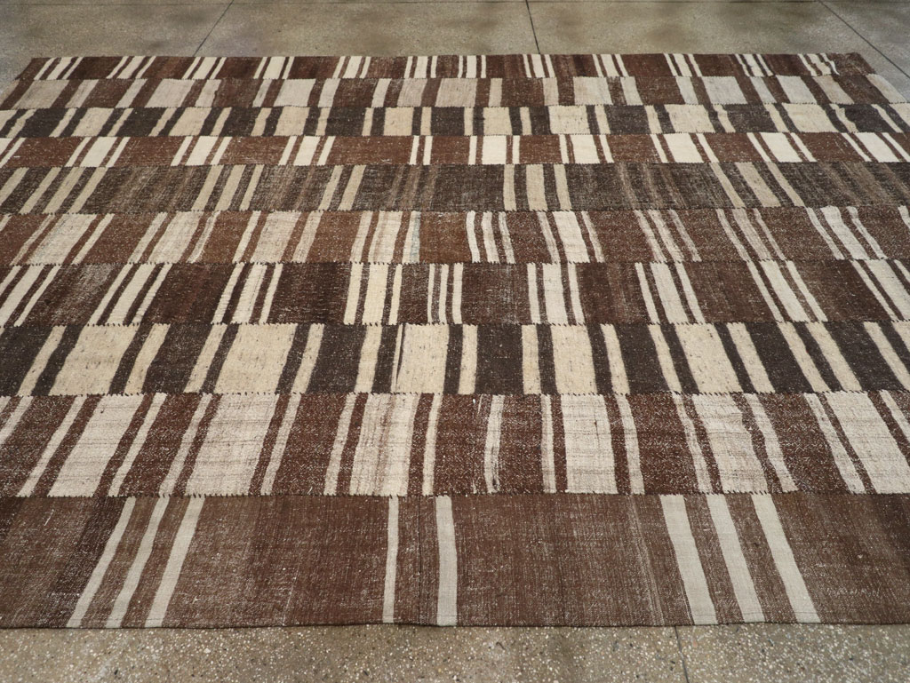 Modern Turkish Flatweave Room Size Carpet, No.30788 - Gss