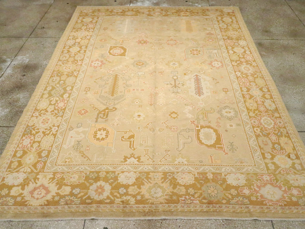 Contemporary Turkish Oushak Room Size Carpet, No.30792 - Gss