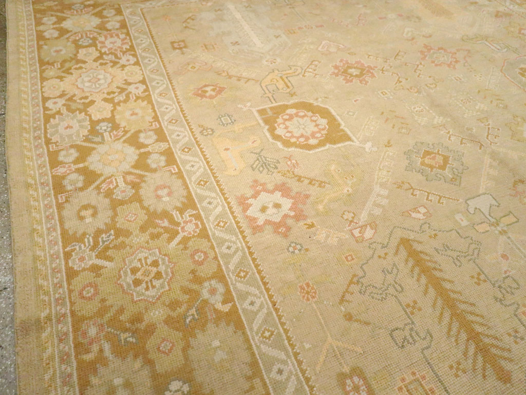 Contemporary Turkish Oushak Room Size Carpet, No.30792 - Gss