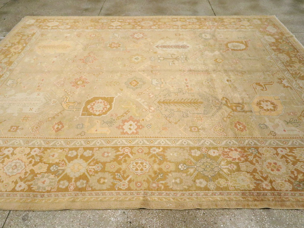Contemporary Turkish Oushak Room Size Carpet, No.30792 - Gss
