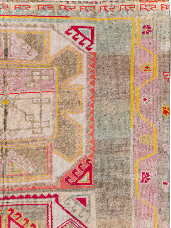 Vintage Turkish Anatolian Wide Gallery Runner, No.30799 - Gss