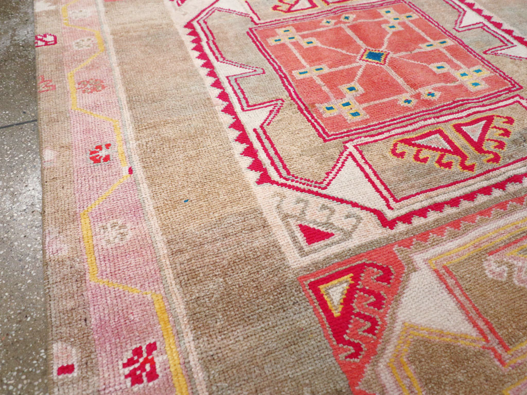 Vintage Turkish Anatolian Wide Gallery Runner, No.30799 - Gss