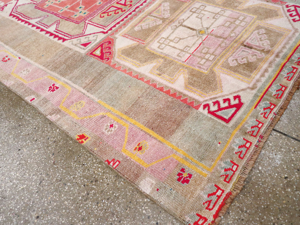 Vintage Turkish Anatolian Wide Gallery Runner, No.30799 - Gss