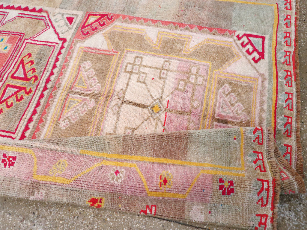 Vintage Turkish Anatolian Wide Gallery Runner, No.30799 - Gss