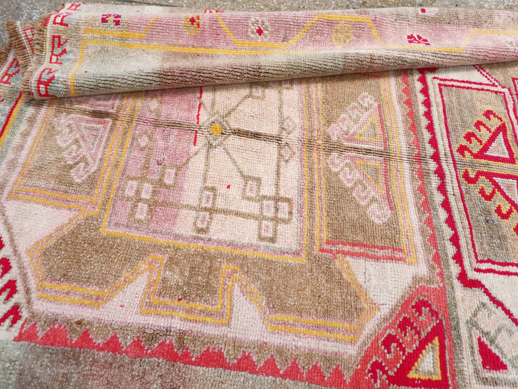 Vintage Turkish Anatolian Wide Gallery Runner, No.30799 - Gss